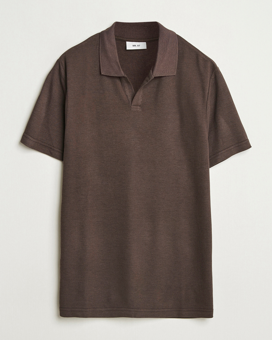 Hombres | Polos | NN07 | Paul Cotton/Lyocell Polo Coffee