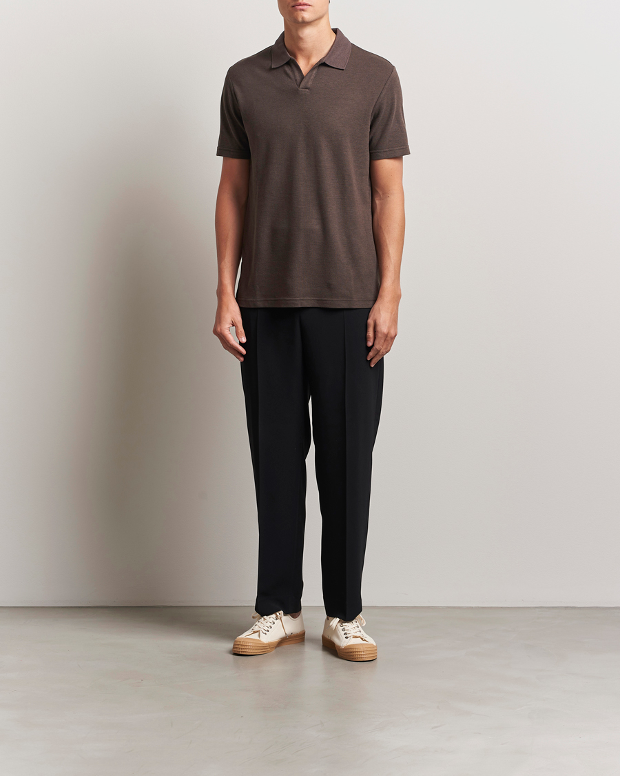Hombres | Polos | NN07 | Paul Cotton/Lyocell Polo Coffee
