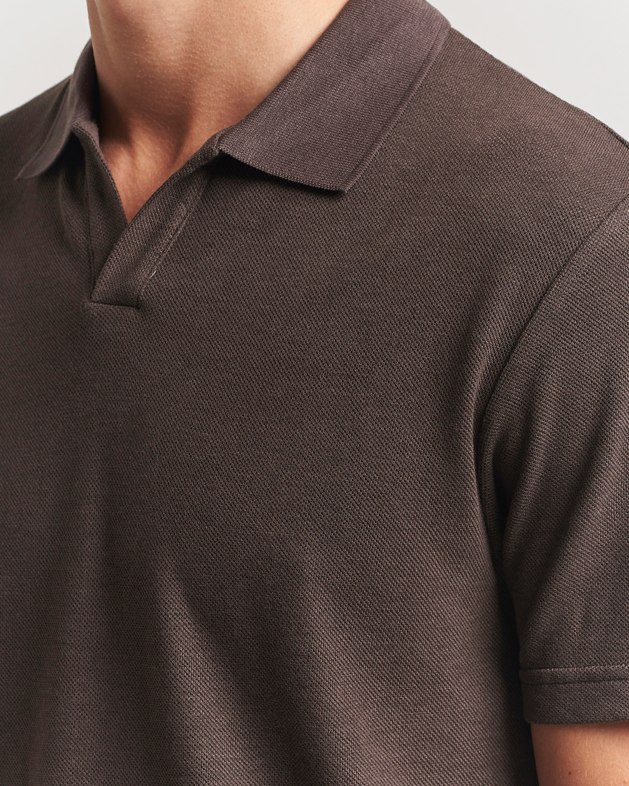 Hombres | Polos | NN07 | Paul Cotton/Lyocell Polo Coffee