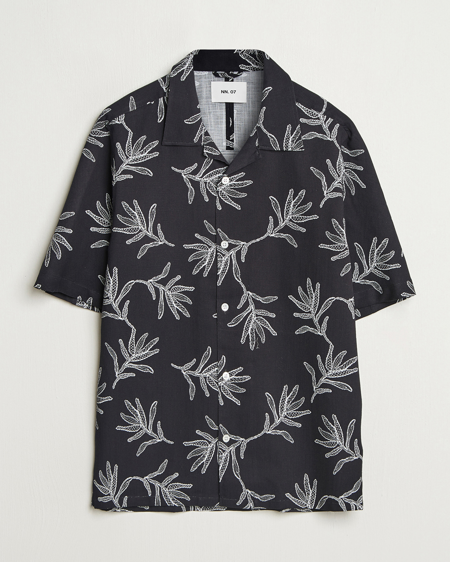 Hombres | Camisas | NN07 | Ole Printed Cotton/Lyocell Resort Shirt Black