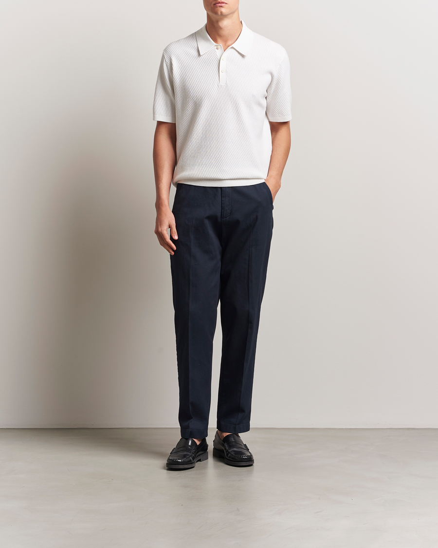 Hombres | Polos | Tiger of Sweden | Reid Structured Knitted Polo Pure White