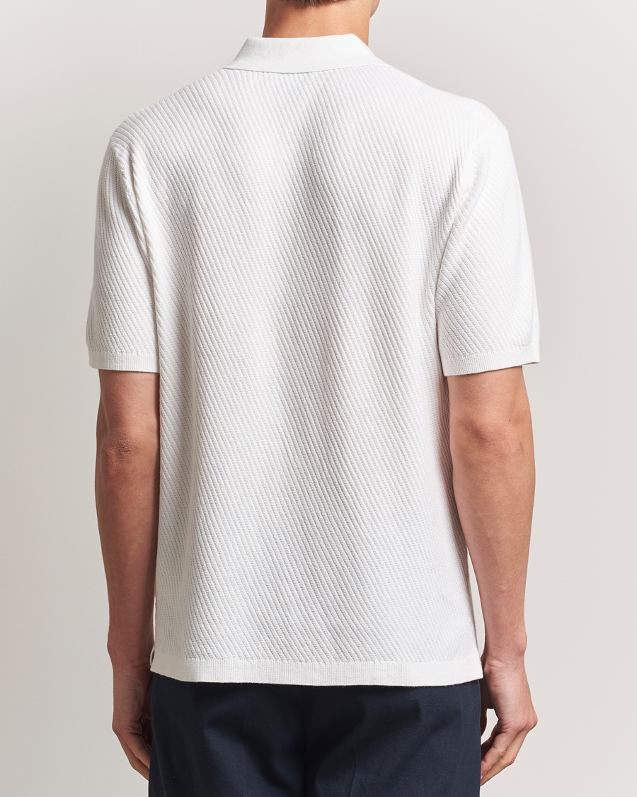 Hombres | Polos | Tiger of Sweden | Reid Structured Knitted Polo Pure White