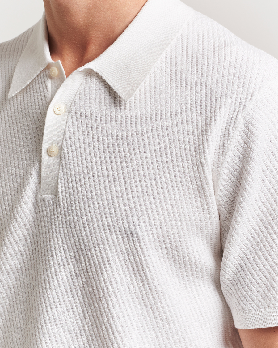 Hombres | Polos | Tiger of Sweden | Reid Structured Knitted Polo Pure White