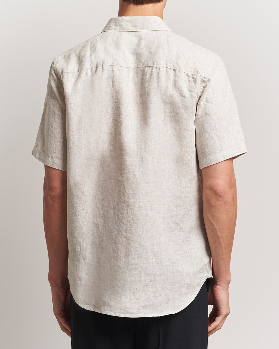 Hombres | Camisas | NN07 | Enzo Linen Short Sleeve Shirt Oat