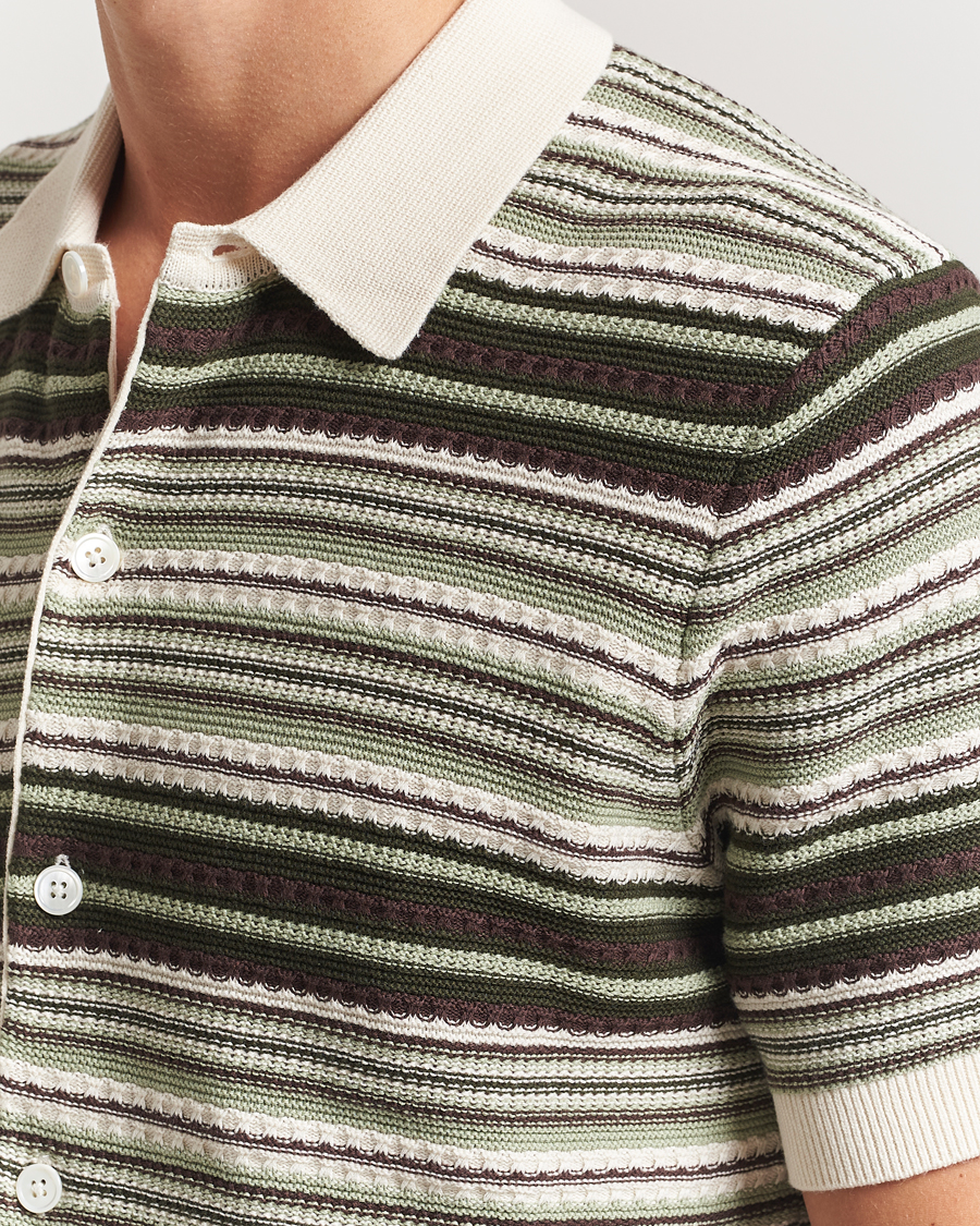 Hombres | Camisas | NN07 | Nolan Knitted Striped Short Sleeve Shirt Multi