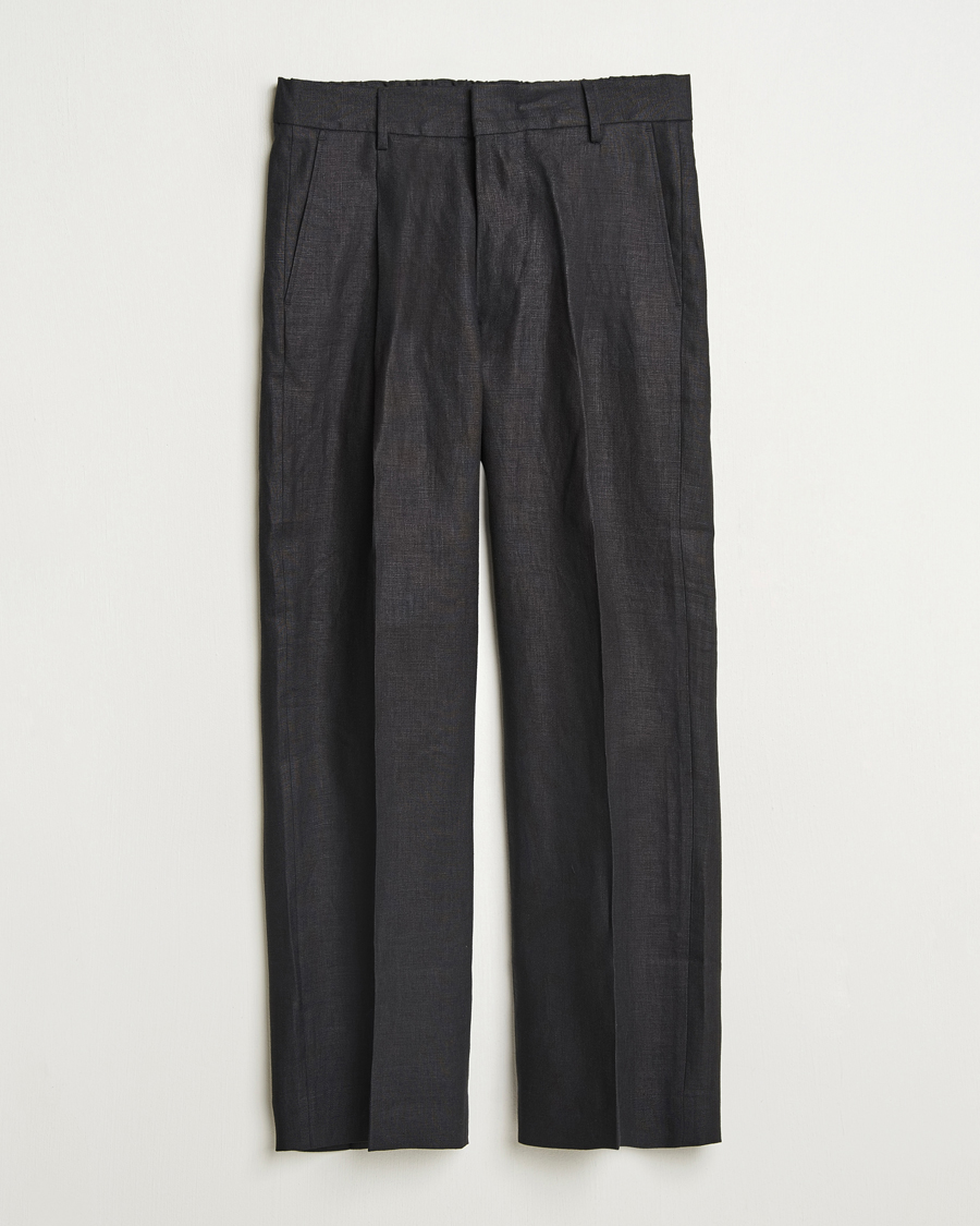Hombres | Pantalones | NN07 | Kay Relaxed Fit Linen Trousers Black