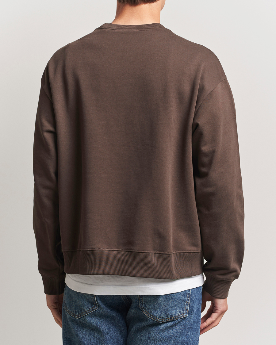 Hombres | Jerséis y prendas de punto | NN07 | David Rope Logo Crew Neck Sweatshirt Coffee