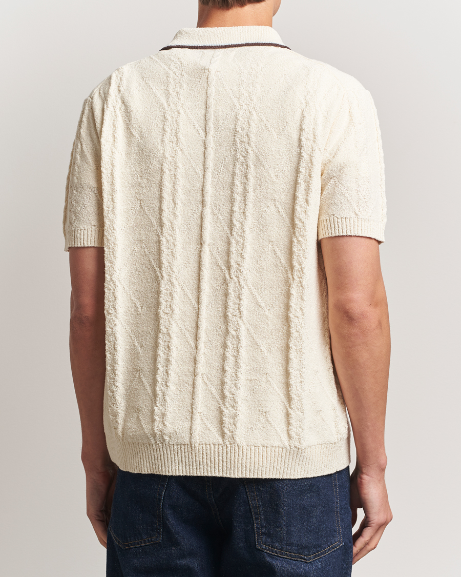 Hombres | Polos | NN07 | Gustav Bouclé Half Zip Polo Ivory