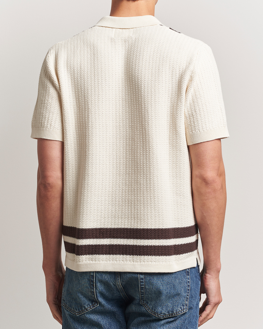 Hombres | Camisas | NN07 | Ares Knitted Short Sleeve Shirt Ivory