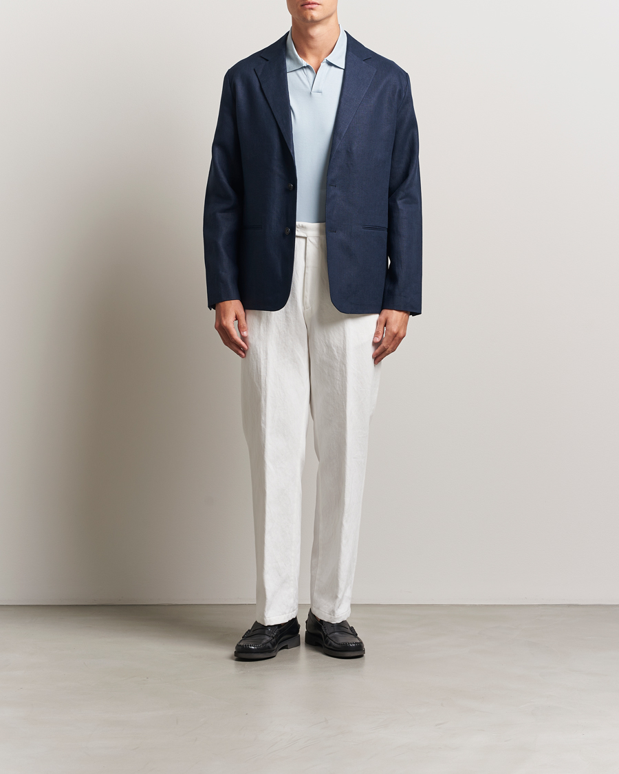 Hombres | Blazers | NN07 | Timo Linen Blazer Navy Blue