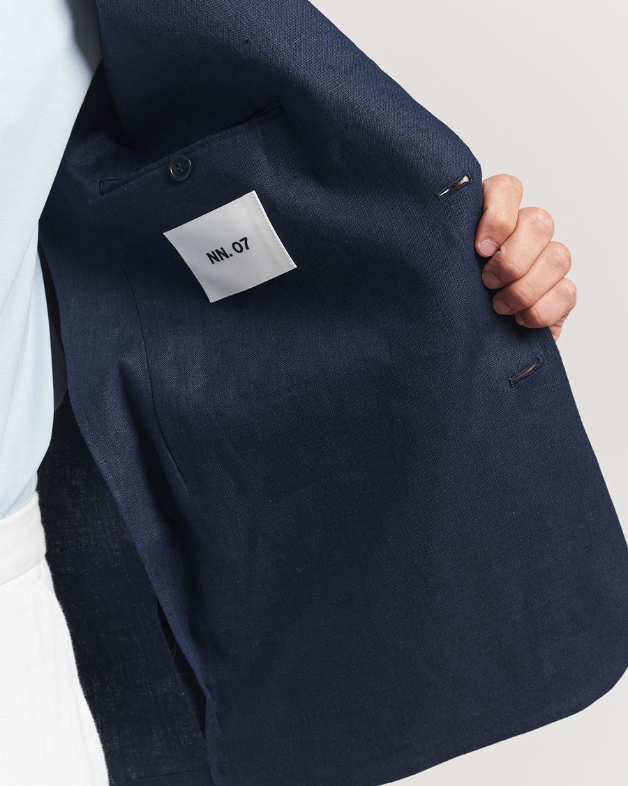 Hombres | Blazers | NN07 | Timo Linen Blazer Navy Blue