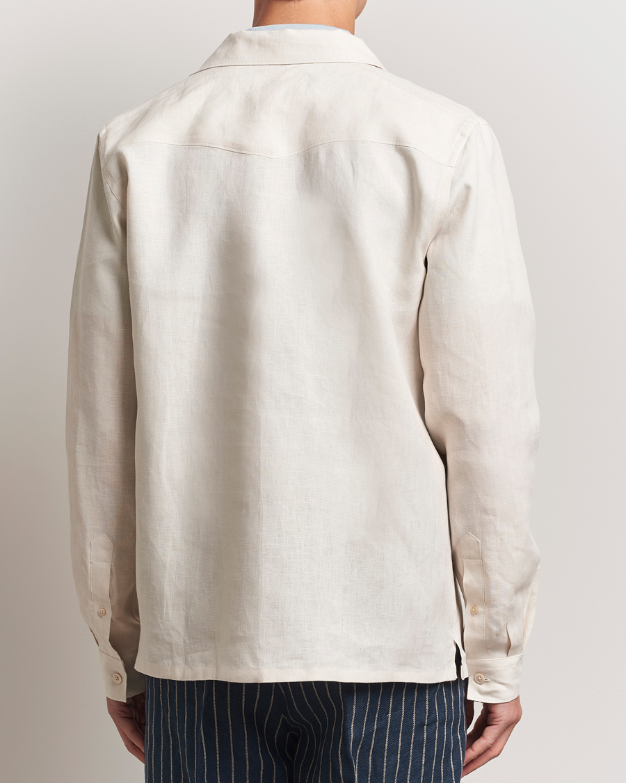Hombres | Camisas | NN07 | Pax Linen Western Shirt Ivory