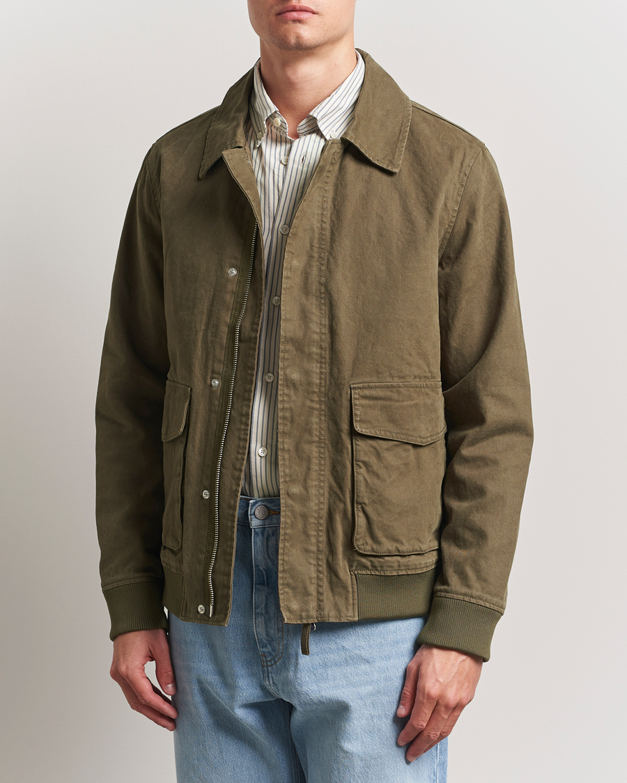 Hombres | Abrigos y chaquetas | A Day's March | Bader Cotton Flight Jacket Olive