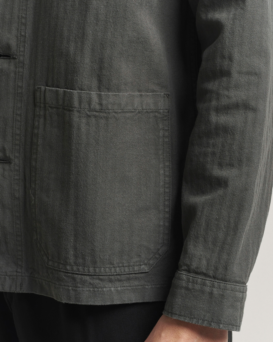 Hombres | Abrigos y chaquetas | A Day's March | Herringbone Overshirt Olive
