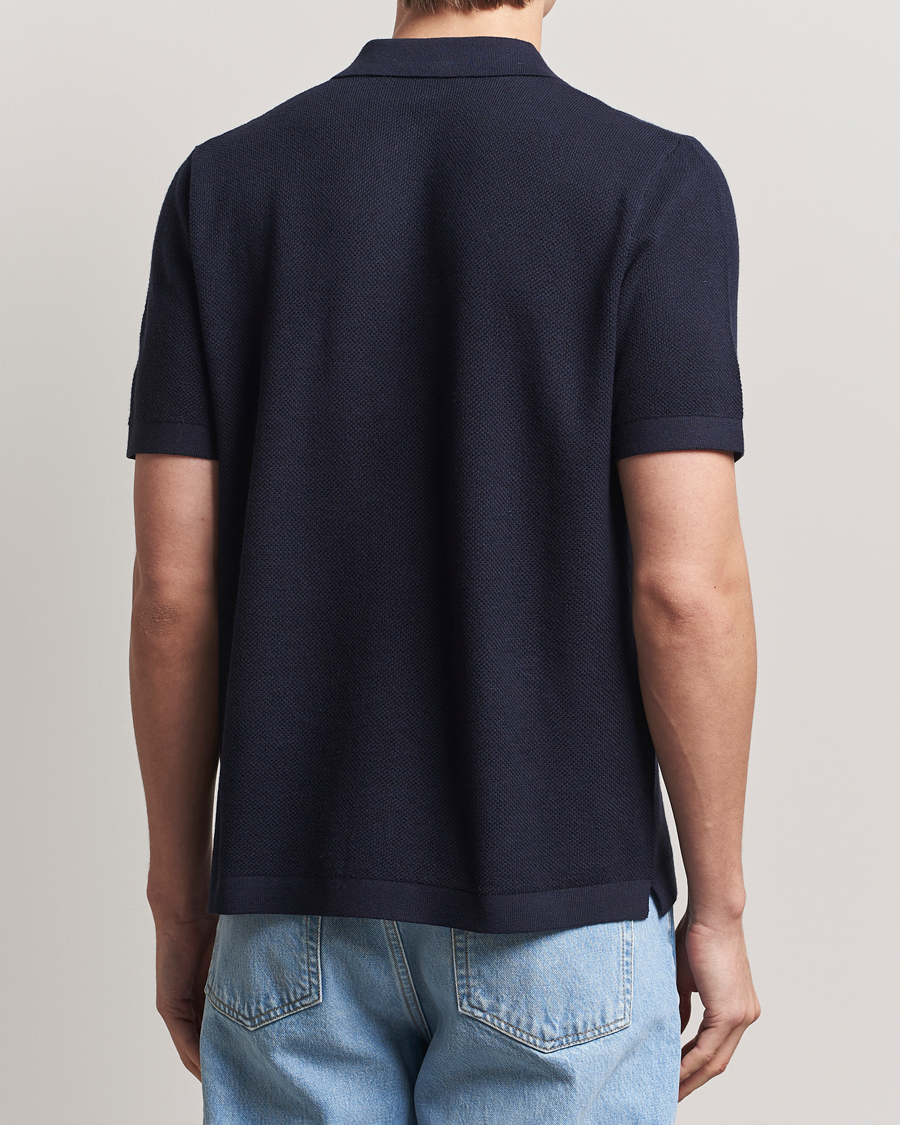 Hombres | Jerséis y prendas de punto | A Day's March | Yamu Structure Short Sleeve Navy