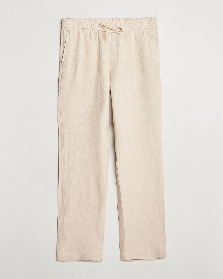Hombres | Pantalones | A Day's March | Tamiat Drawstring Linen Trousers Oyster