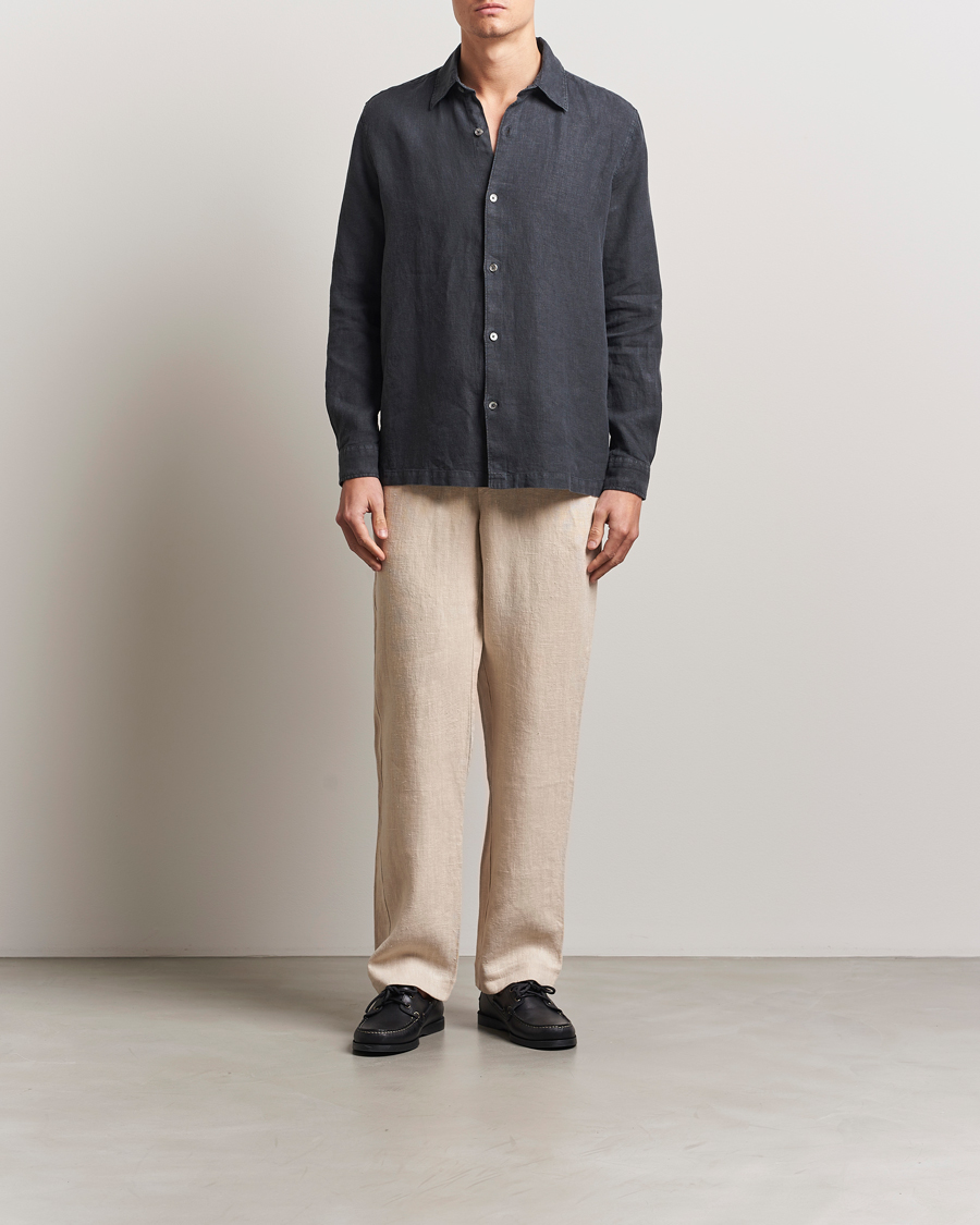 Hombres | Pantalones | A Day's March | Tamiat Drawstring Linen Trousers Oyster