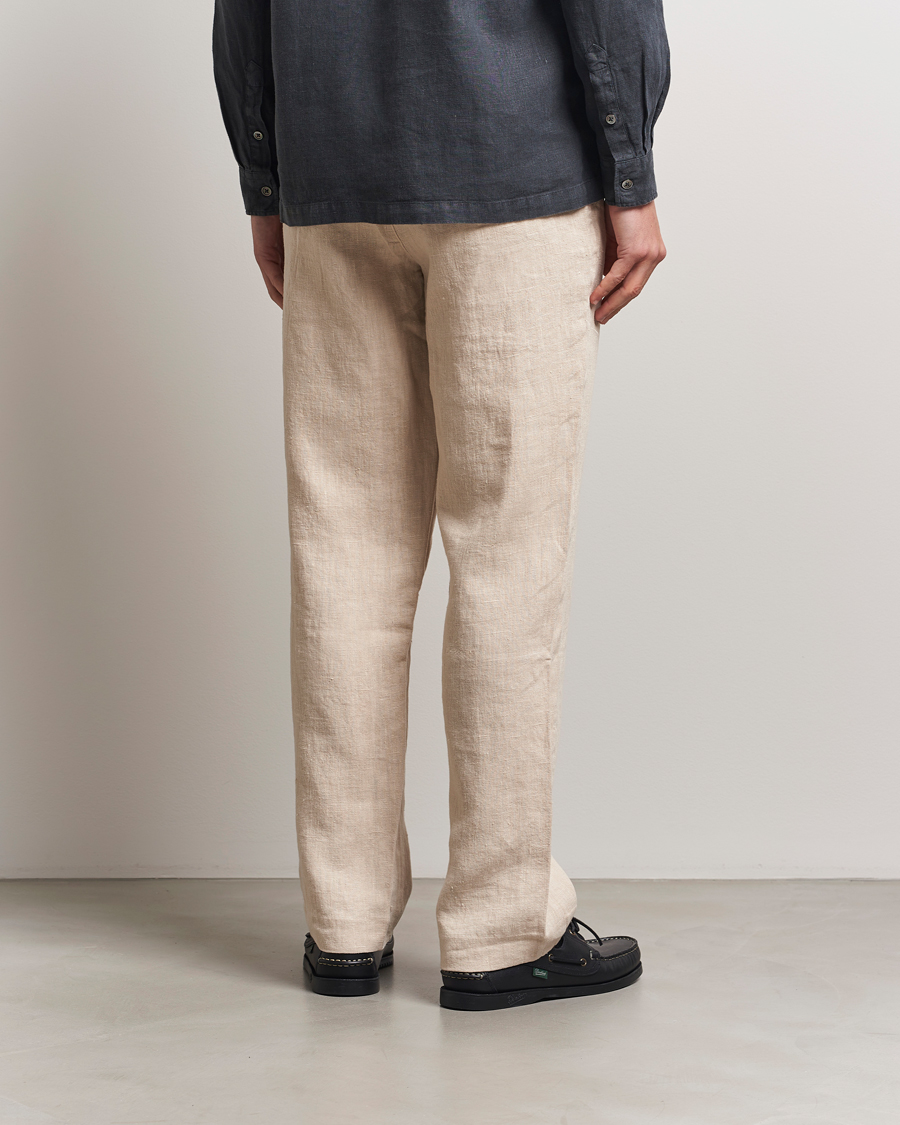 Hombres | Pantalones | A Day's March | Tamiat Drawstring Linen Trousers Oyster