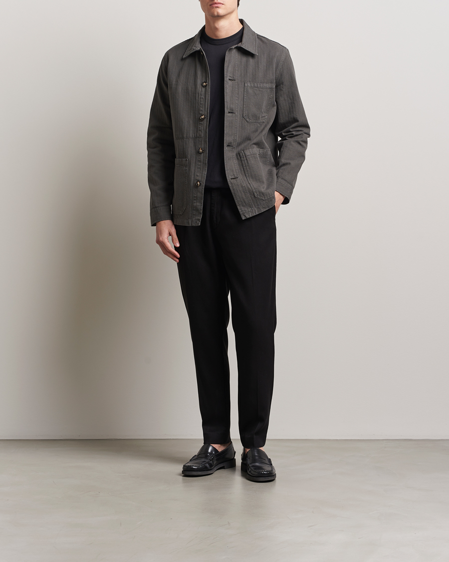 Hombres | Pantalones | A Day's March | Smart Lyocell Trousers Black