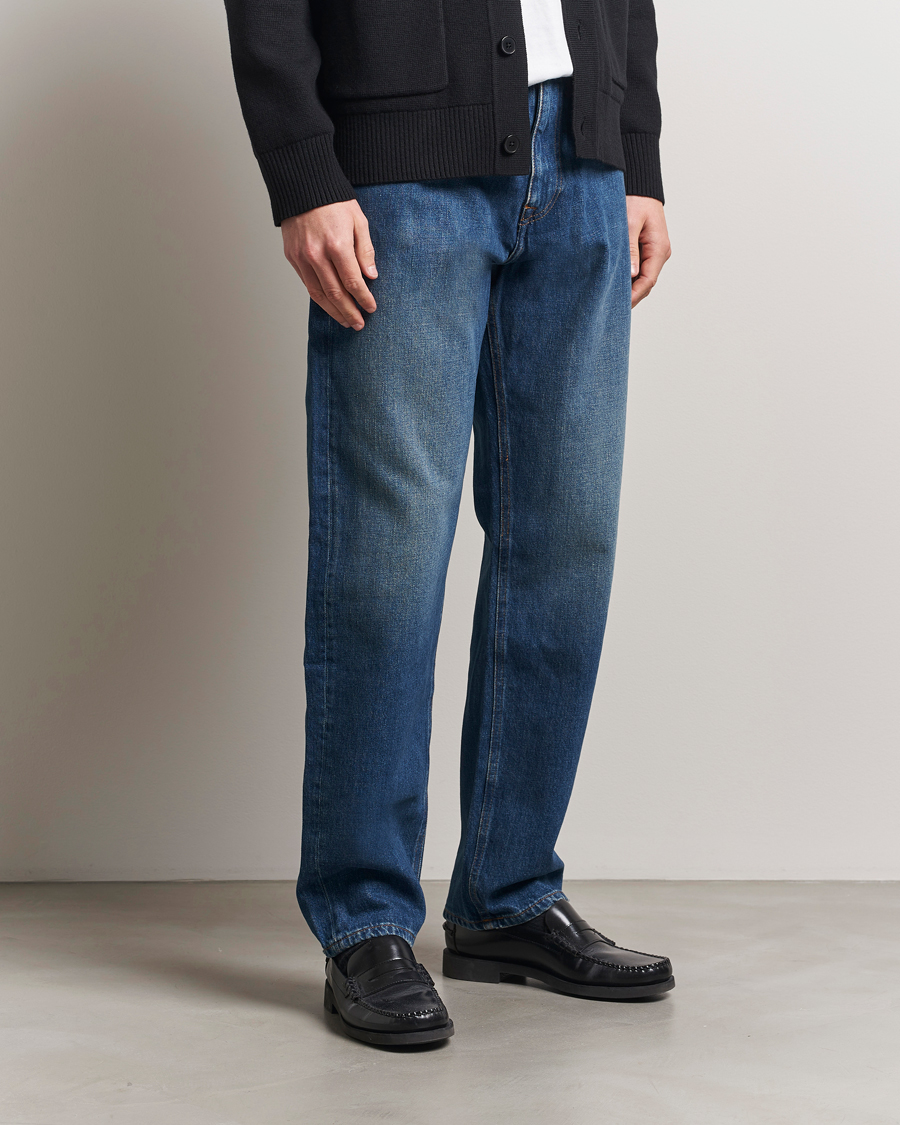 Hombres | Vaqueros | A Day's March | Denim Nr3 Straight Fit Worn Mid Blue