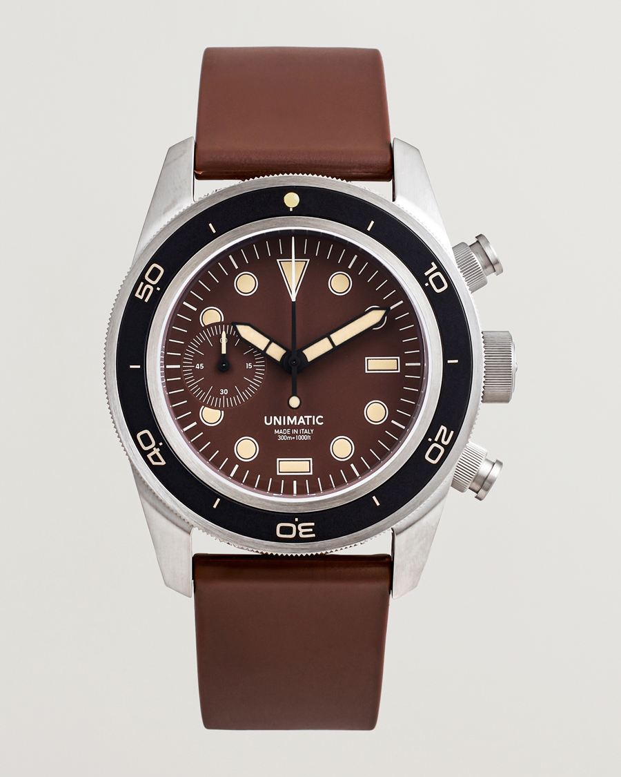 Hombres | UNIMATIC U3 Heritage Chronograph Diver Dark Brown | UNIMATIC | U3 Heritage Chronograph Diver Dark Brown