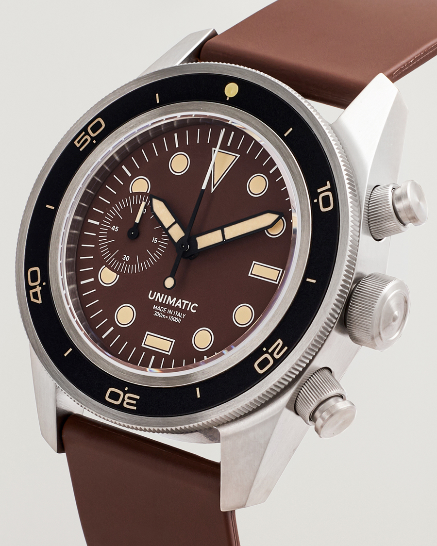 Hombres | UNIMATIC U3 Heritage Chronograph Diver Dark Brown | UNIMATIC | U3 Heritage Chronograph Diver Dark Brown