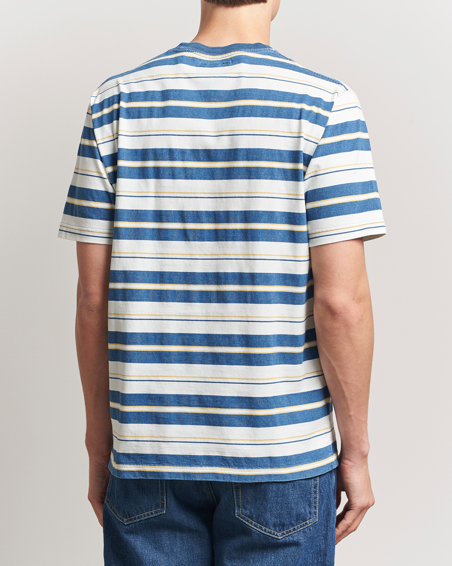 Hombres | Camisetas | BEAMS PLUS | Short Sleeve T-Shirt Blue Indigo Stripe