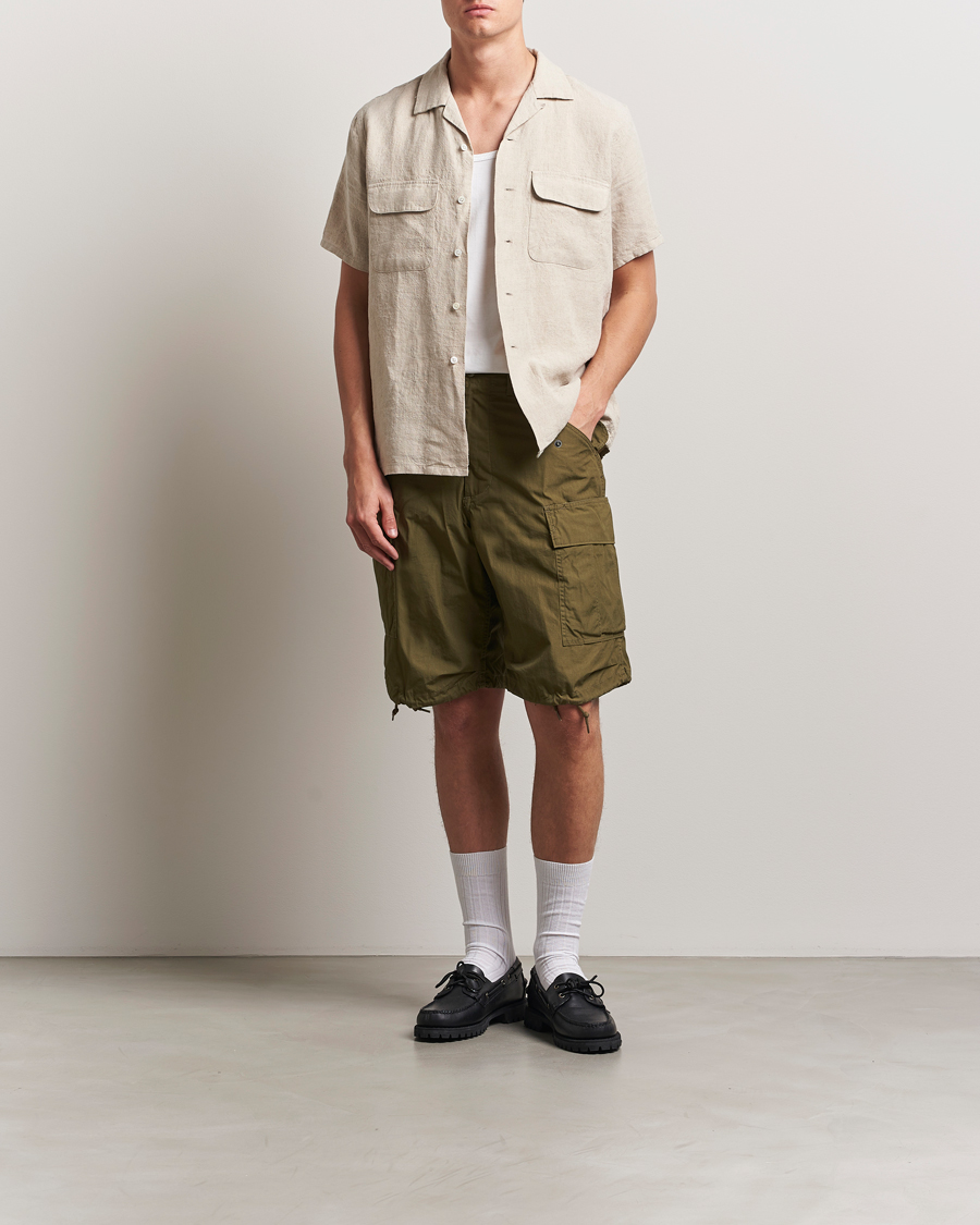 Hombres | Camisas | BEAMS PLUS | Short Sleeve Linen Camp Shirt Beige