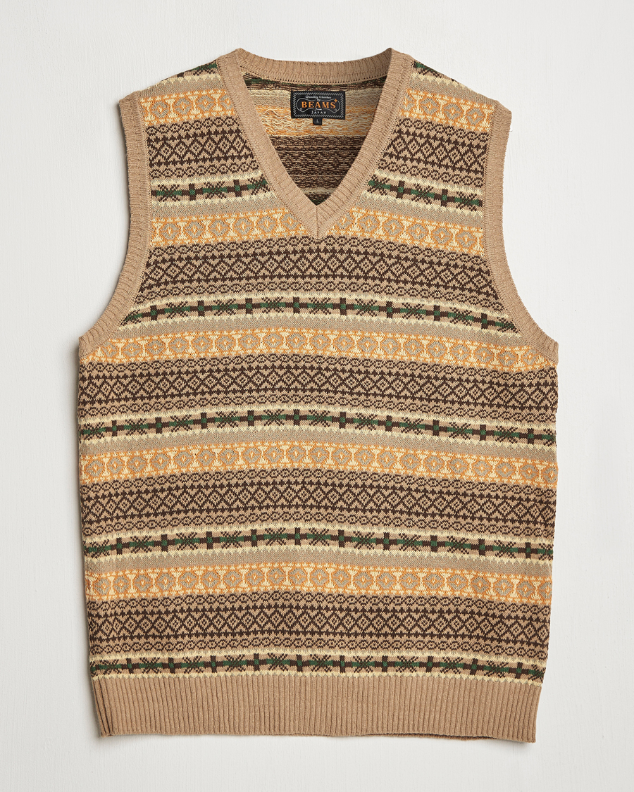 Hombres | Jerséis y prendas de punto | BEAMS PLUS | Fairisle Vest Khaki