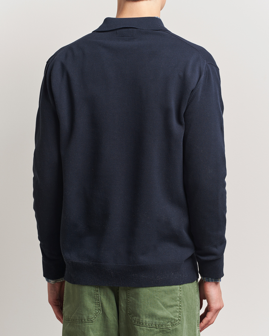 Hombres | Jerséis y prendas de punto | BEAMS PLUS | Long Sleeve 12G Knit Polo Navy