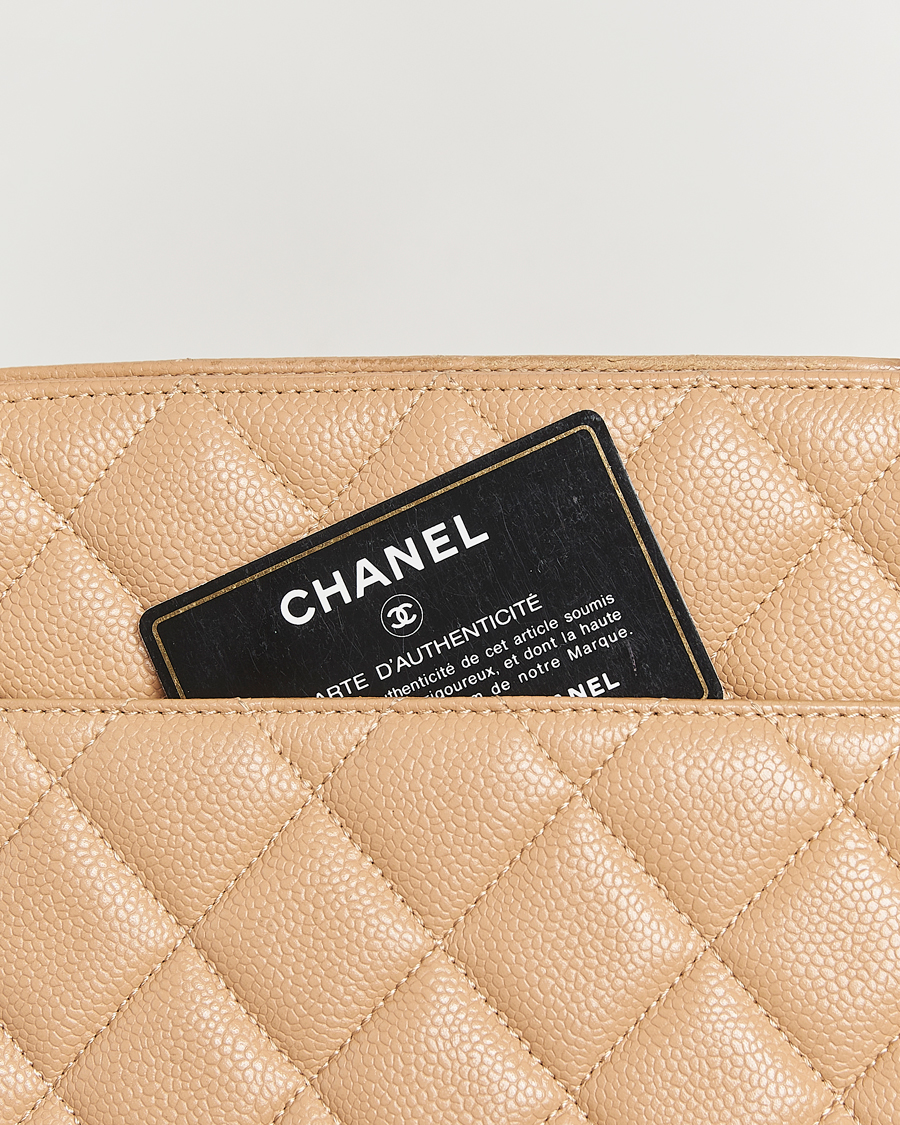 Hombres | Chanel Pre-Owned Medallion Tote Bag Caviar Beige | Chanel Pre-Owned | Medallion Tote Bag Caviar Beige