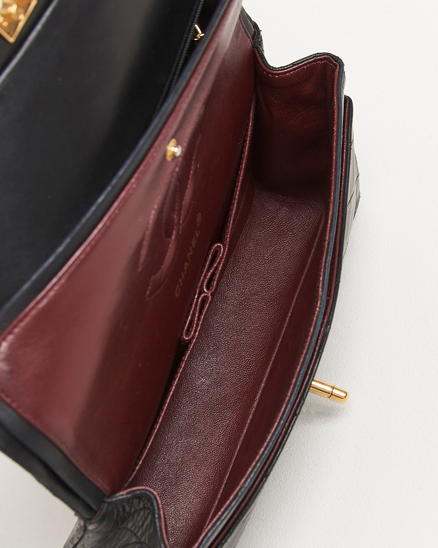 Hombres | Chanel Pre-Owned Classic Medium Double Flap Bag Lambskin Black | Chanel Pre-Owned | Classic Medium Double Flap Bag Lambskin Black