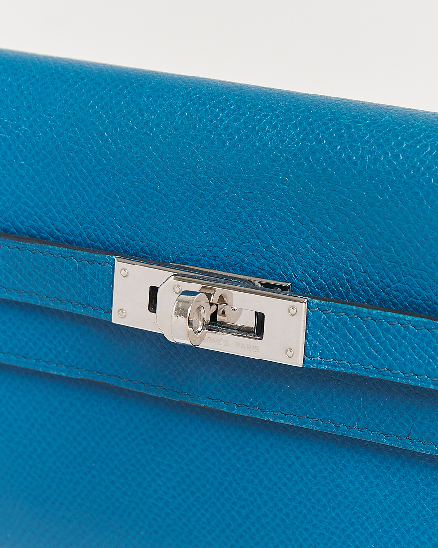 Hombres | Hermès Pre-Owned Kelly Wallet Epsom Leather Blue | Hermès Pre-Owned | Kelly Wallet Epsom Leather Blue