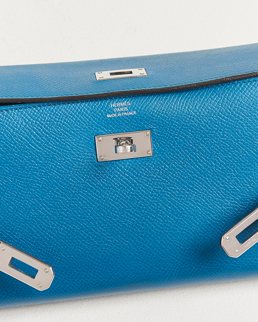 Hombres | Hermès Pre-Owned Kelly Wallet Epsom Leather Blue | Hermès Pre-Owned | Kelly Wallet Epsom Leather Blue