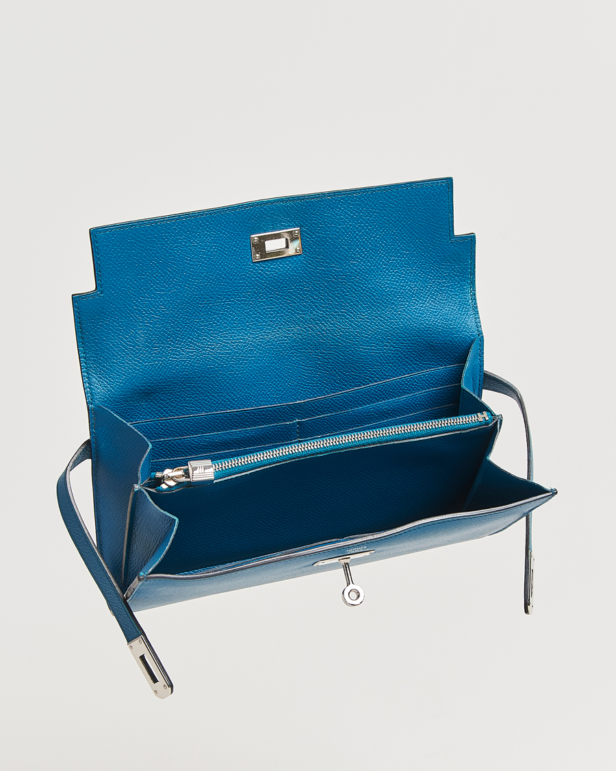 Hombres | Hermès Pre-Owned Kelly Wallet Epsom Leather Blue | Hermès Pre-Owned | Kelly Wallet Epsom Leather Blue