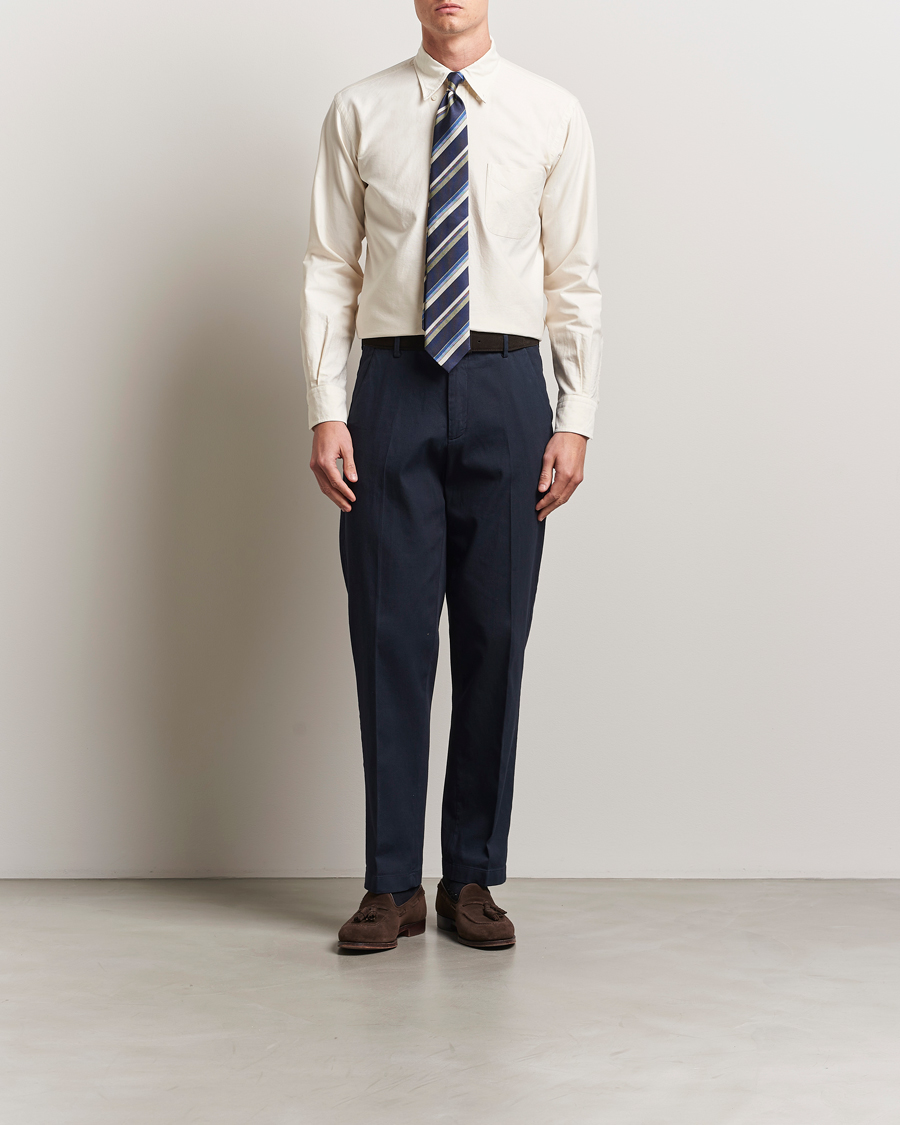 Hombres | Camisas | Kamakura Shirts | Vintage Ivy Oxford Button Down Shirt Beige