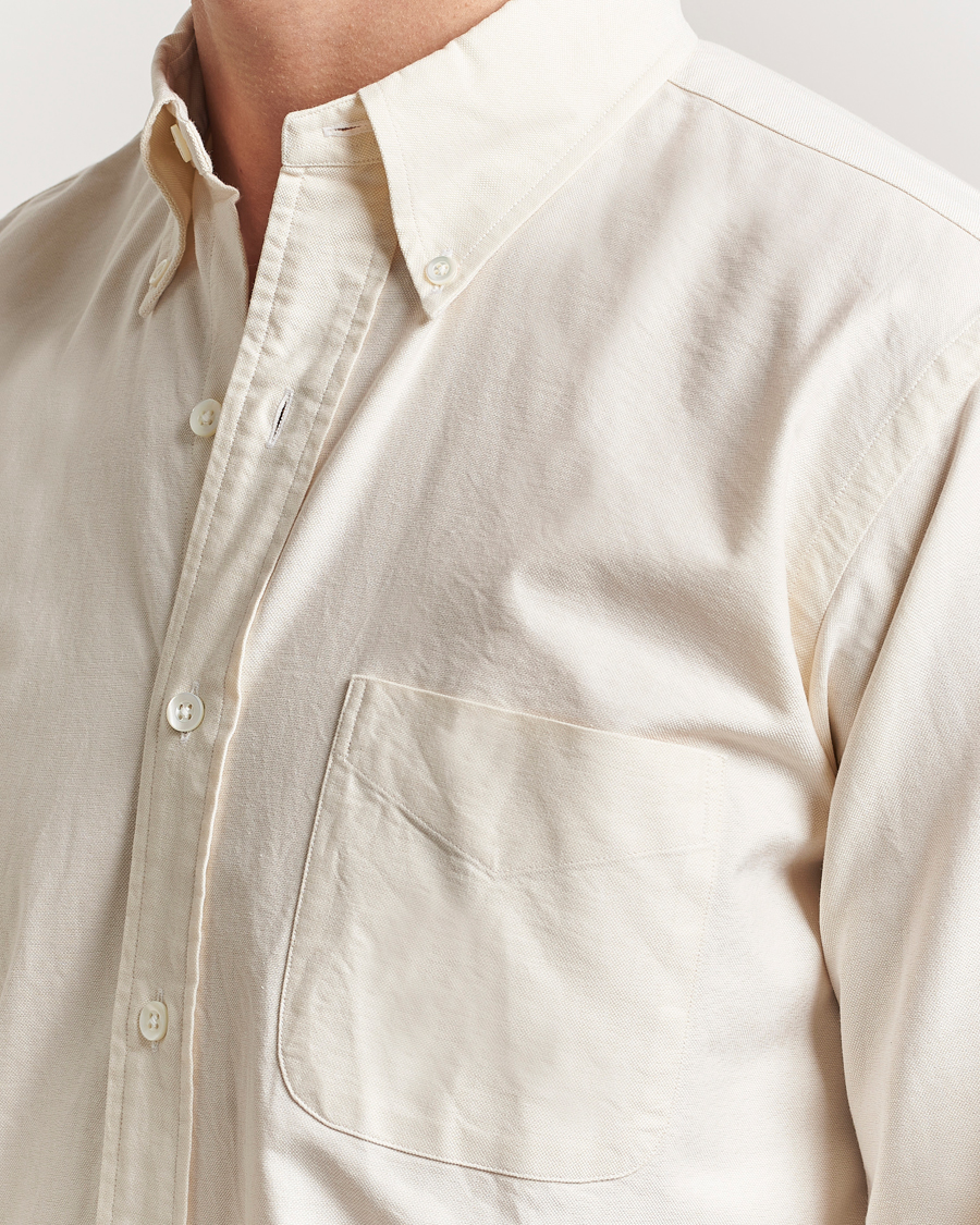 Hombres | Camisas | Kamakura Shirts | Vintage Ivy Oxford Button Down Shirt Beige