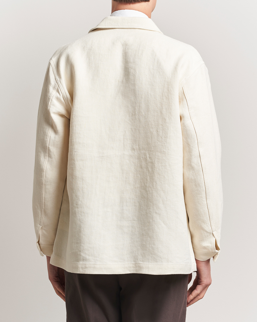 Hombres | Abrigos y chaquetas | Kamakura Shirts | Linen French Worker Jacket Off White