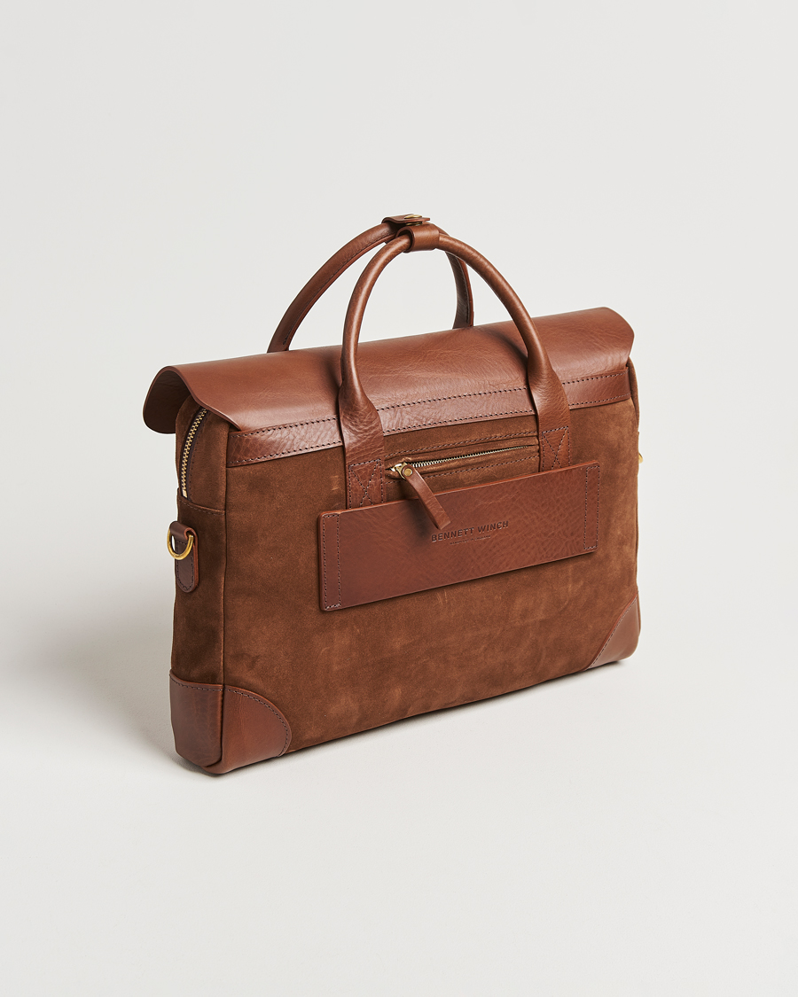 Hombres | Bolsos | Bennett Winch | Suede Briefcase Brown