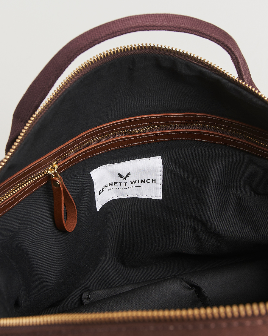 Hombres | Bolsos | Bennett Winch | Canvas Weekender Black Chocolate