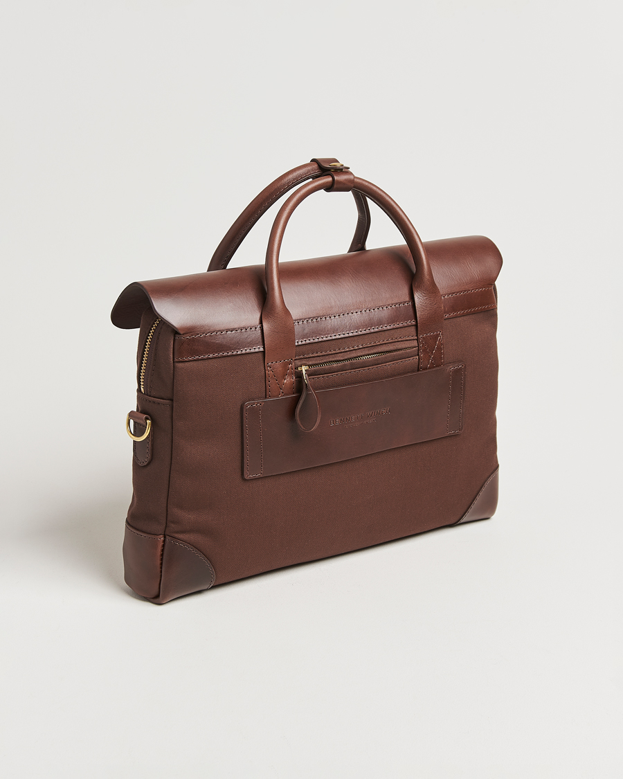 Hombres | Bolsos | Bennett Winch | Canvas Briefcase Chocolate