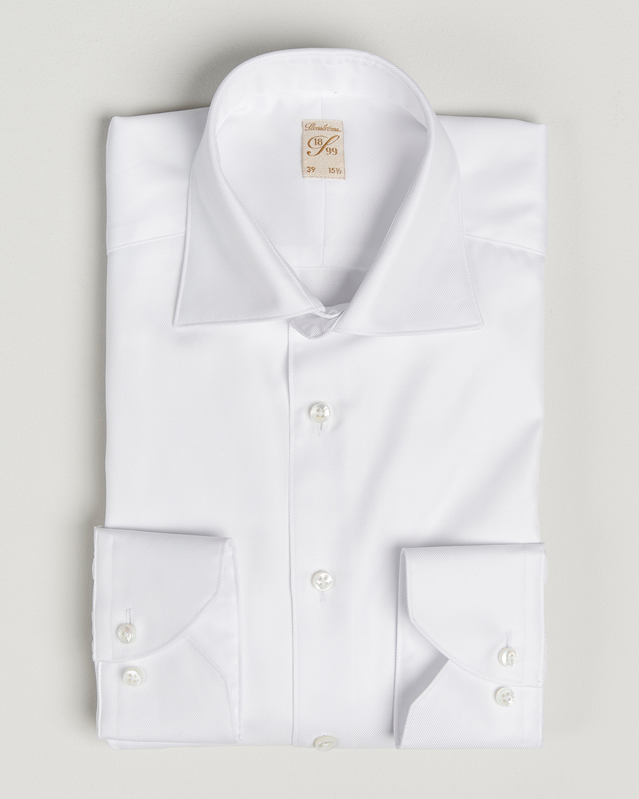 Hombres | Camisas | Stenströms | 1899 Cotton Twill Shirt White