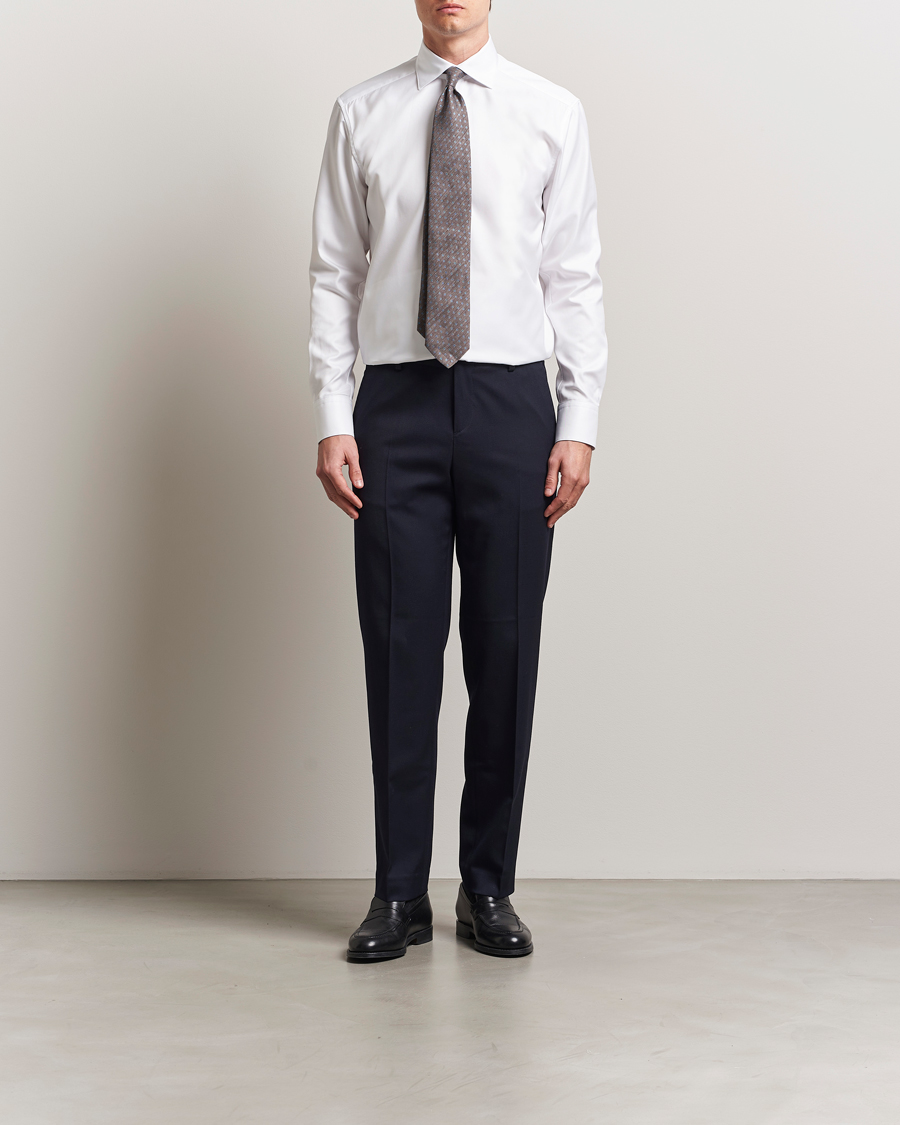 Hombres | Camisas | Stenströms | 1899 Cotton Twill Shirt White