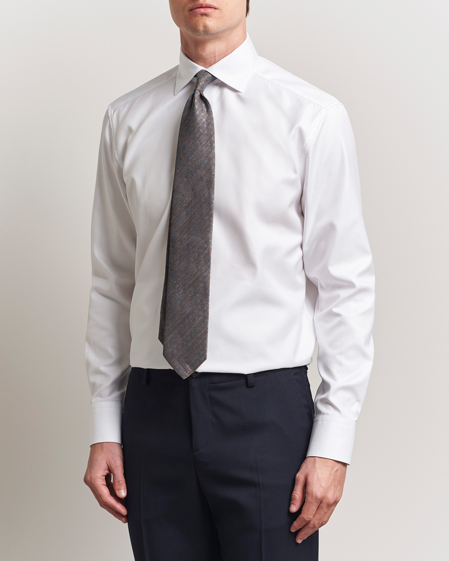 Hombres | Camisas | Stenströms | 1899 Cotton Twill Shirt White