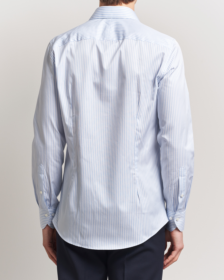 Hombres | Camisas | Stenströms | 1899 Slim Striped Cotton Twill Shirt Blue/White
