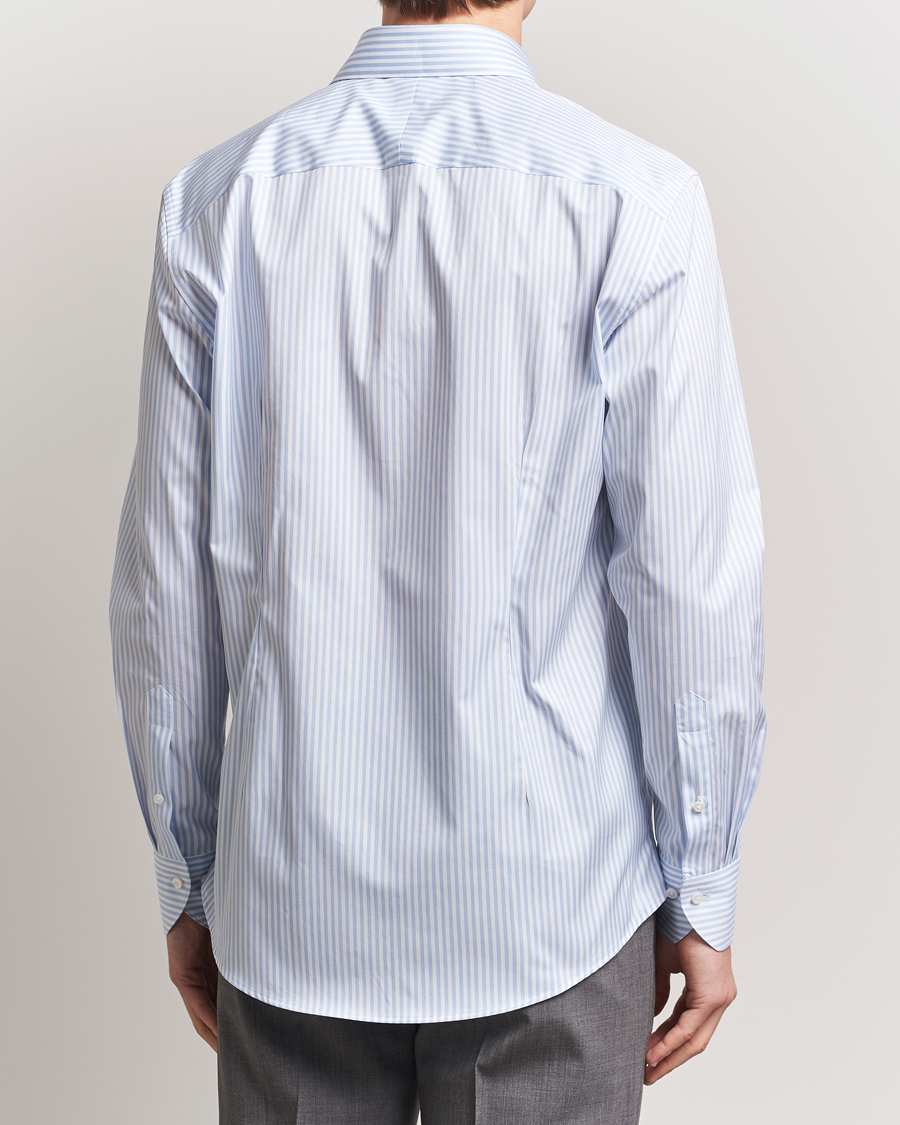 Hombres | Camisas | Stenströms | 1899 Striped Cotton Twill Shirt Blue/White