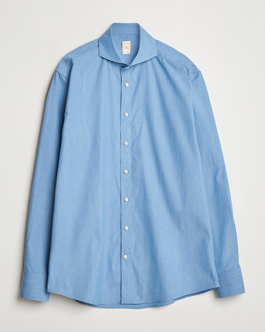 Hombres | Camisas | Stenströms | 1899 Denim Poplin Shirt Indigo