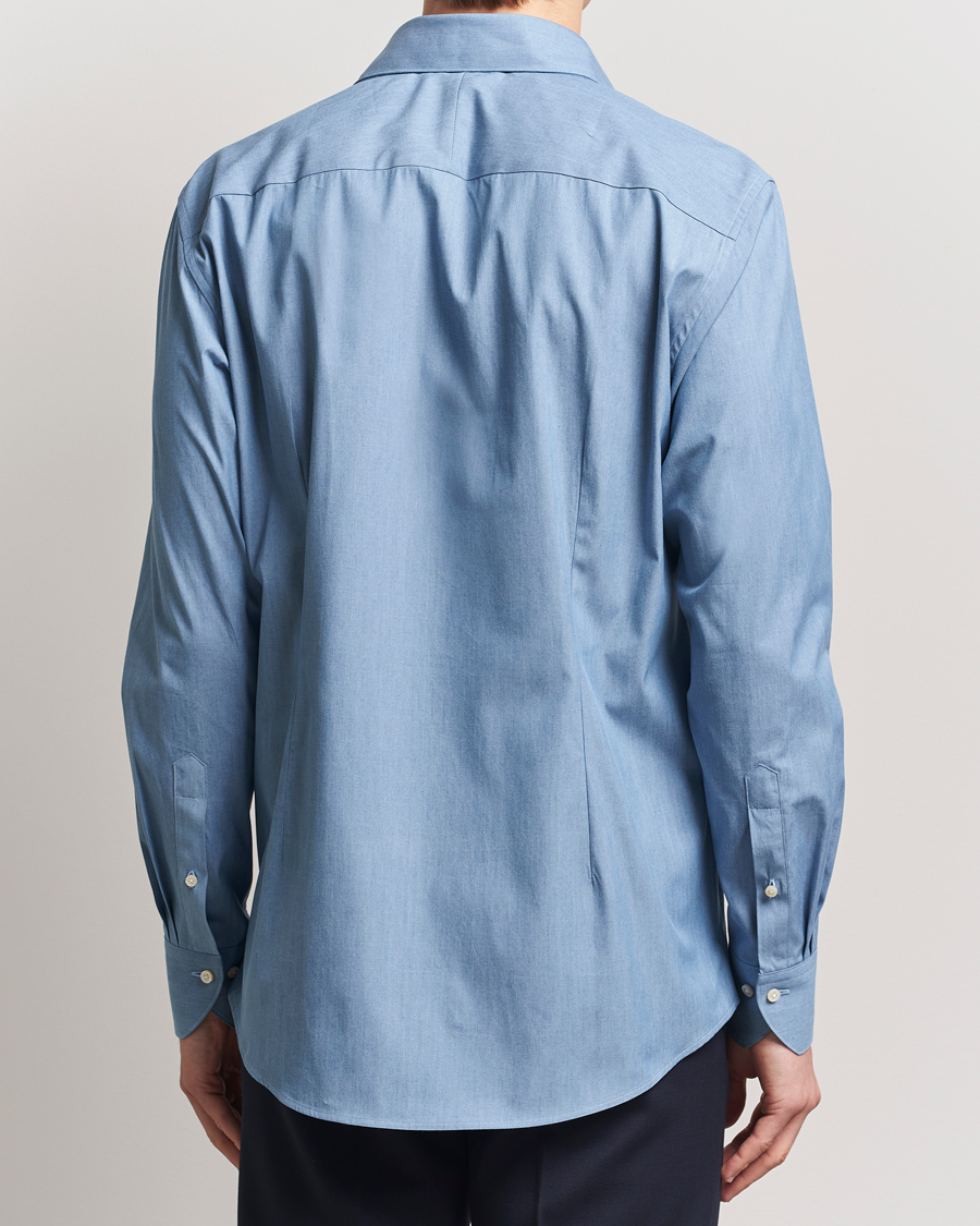 Hombres | Camisas | Stenströms | 1899 Denim Poplin Shirt Indigo