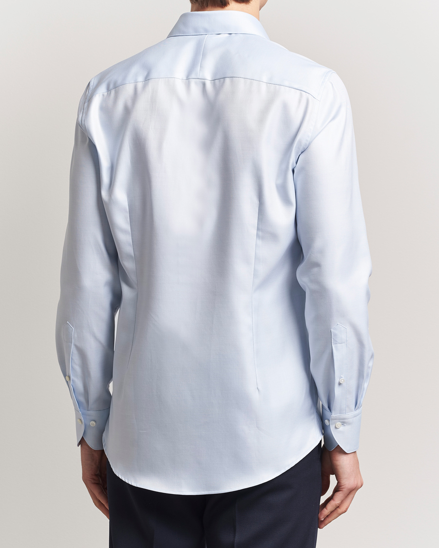 Hombres | Camisas | Stenströms | 1899 Slim Cotton Twill Shirt Light Blue