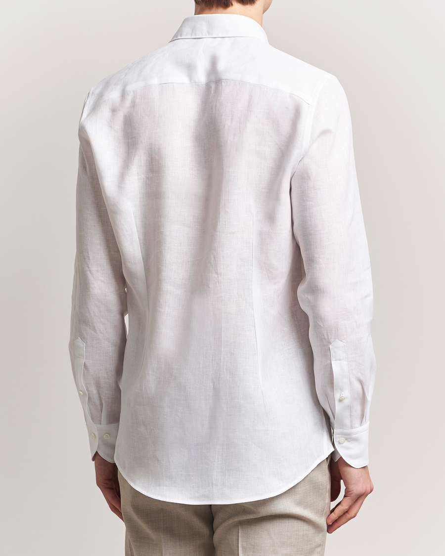 Hombres | Camisas | Stenströms | 1899 Slim Linen Shirt White